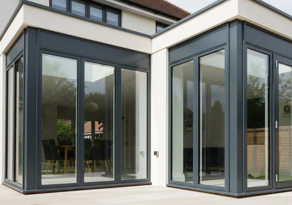 Contemporary Extension with Anthracite Casement Windows - After installation in Bishop's Stortford, Hertfordshire
